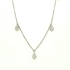 Pear Shape Diamond Station Necklace