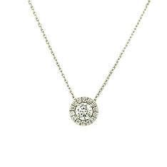 Round Diamond Halo Pendant