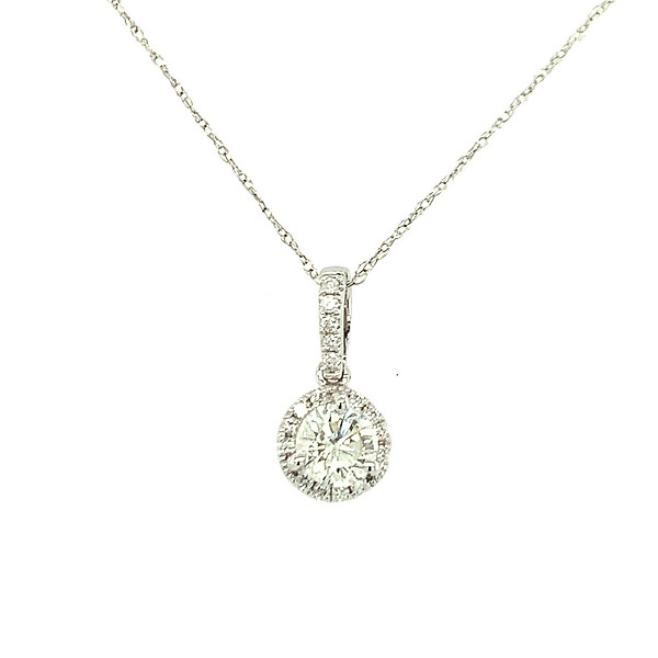 Round Diamond Halo Pendant