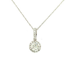 Round Diamond Halo Pendant
