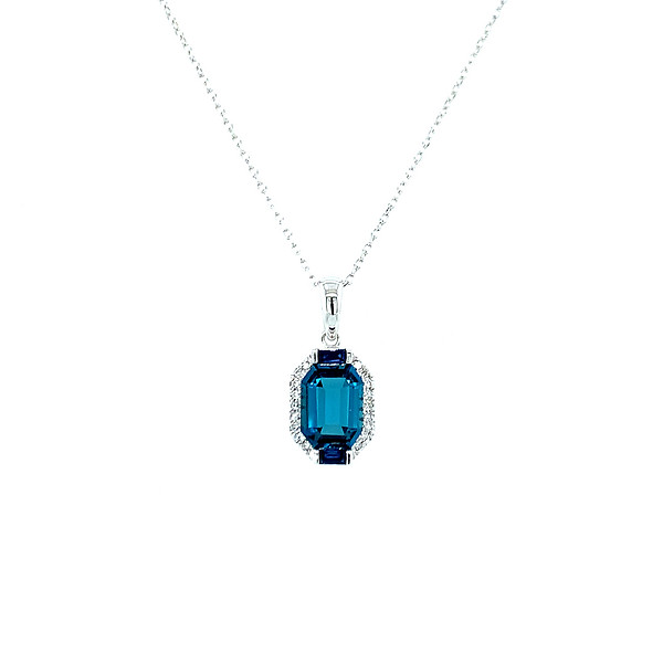 Blue Topaz and Sapphire Pendant