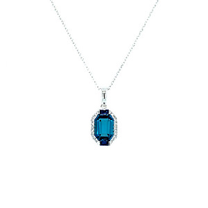 Blue Topaz and Sapphire Pendant