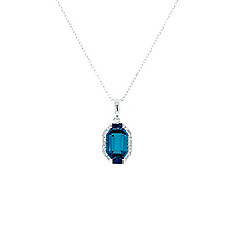 Blue Topaz and Sapphire Pendant