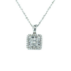 Square Diamond Cluster Pendant