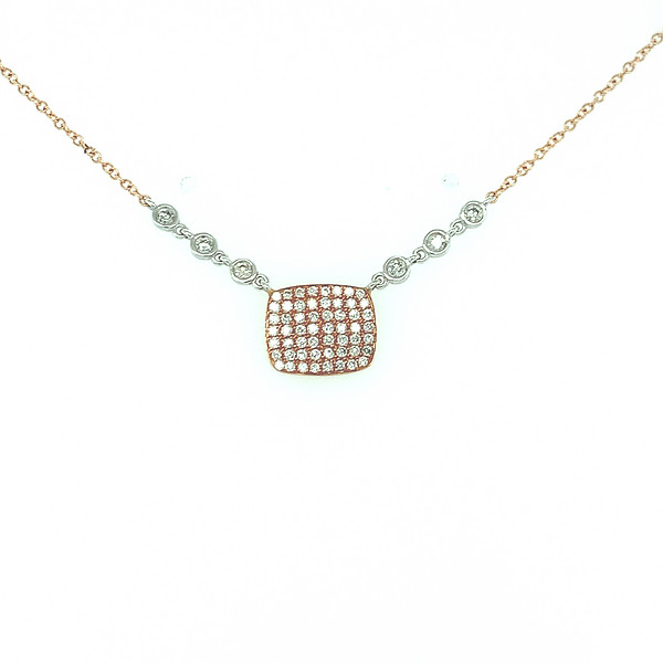 Rose Gold Pave' Disc Necklace