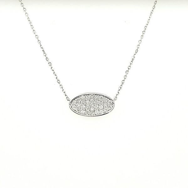 Pave' Set Oval Diamond Necklace