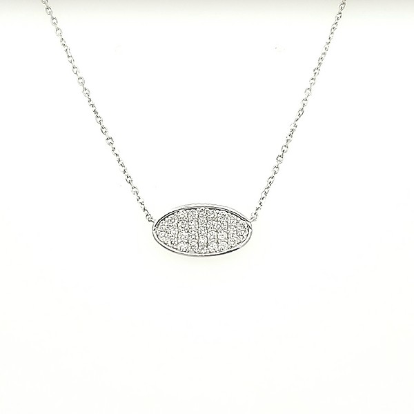 Pave' Set Oval Diamond Necklace