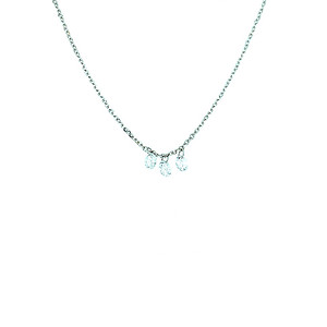 Three Stone Round Diamond Necklace