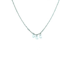 Three Stone Round Diamond Necklace