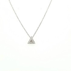 Triangle Diamond Halo Necklace