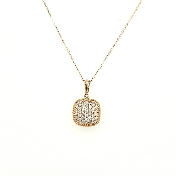 Yellow Gold Diamond Pave' Pendant