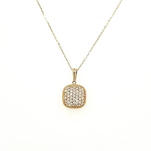 Yellow Gold Diamond Pave' Pendant
