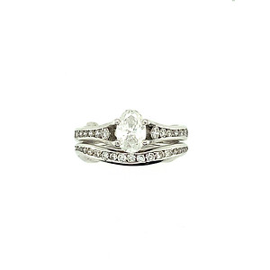 Oval Diamond Wedding Set