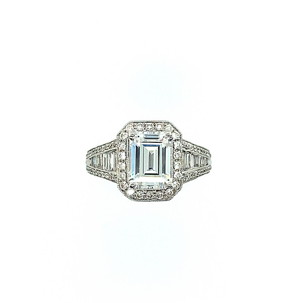 Emerald Cut Diamond Semi Mounting