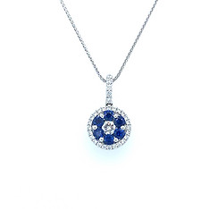 Sapphire and Diamond Circle Pendant