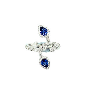 Intertwined Sapphire and Diamond Ring