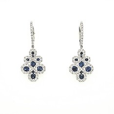 Sapphire and Diamond Drop Earrings