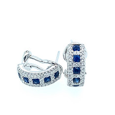 Sapphire and Diamond Half Hoops