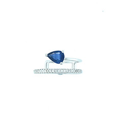 Sapphire and Diamond Negative Space Ring