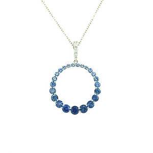 Gradient Sapphire Circle Pendant