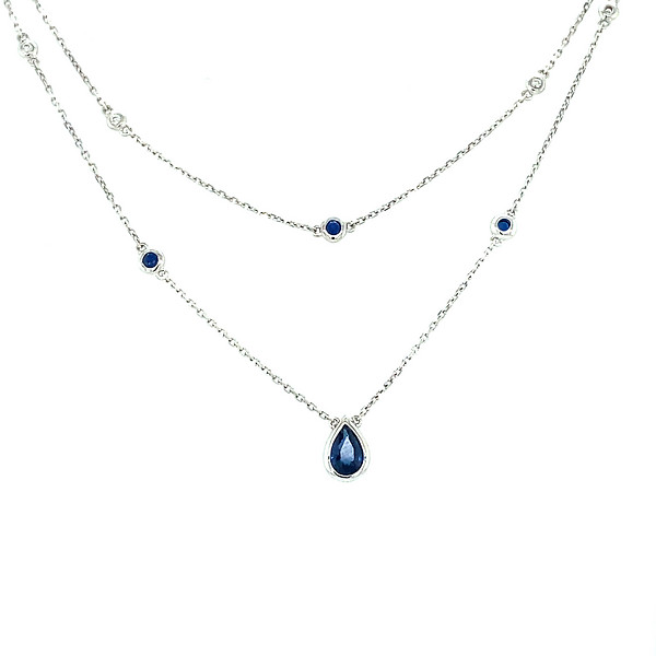 Layered Sapphire Station Necklace