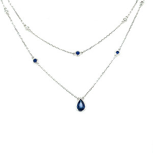 Layered Sapphire Station Necklace