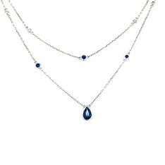 Layered Sapphire Station Necklace