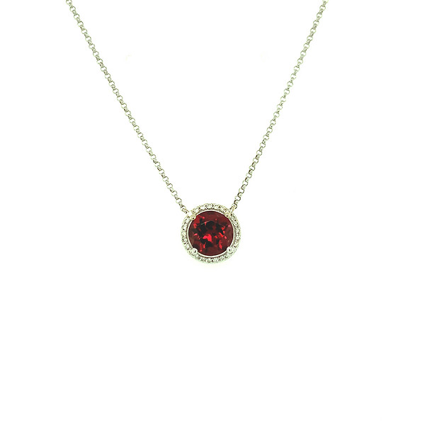 Round Rhodalite Garnet Pendant