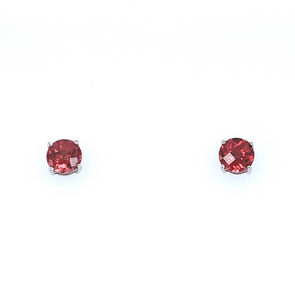 Round Garnet Earrings