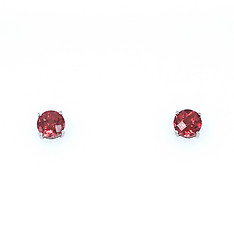 Round Garnet Earrings
