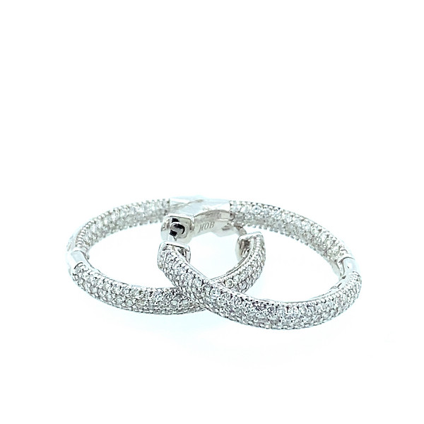 Pave' Diamond Hoops