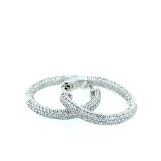 Pave' Diamond Hoops