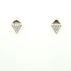 Two-Tone Triangle Diamond Earrings