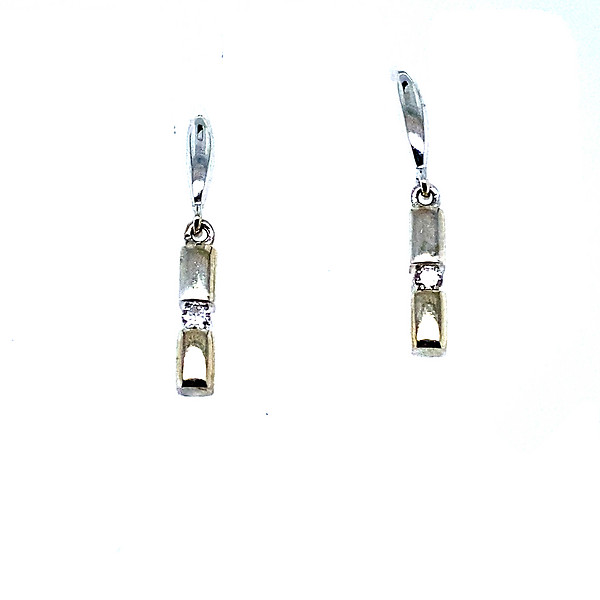 Diamond Bar Drop Earrings