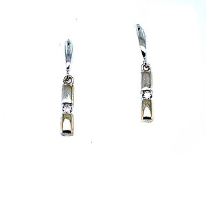 Diamond Bar Drop Earrings