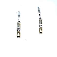 Diamond Bar Drop Earrings