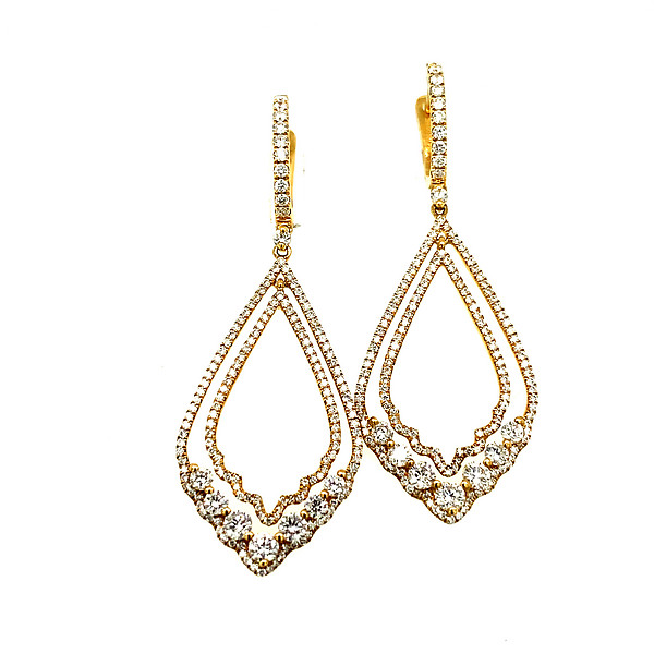 Open Pear Shape Diamond Earrings