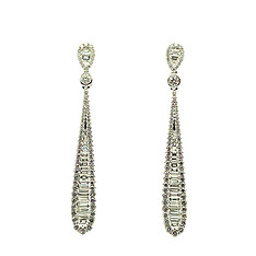 Baguette and Round Diamond Dangle Earrings