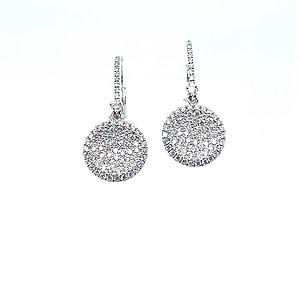 Pave' Round Diamond Drop Earrings