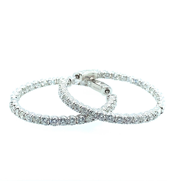 0Diamond Hoop Earrings