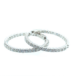 0Diamond Hoop Earrings