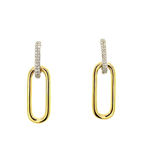 Diamond Paperclip Earrings