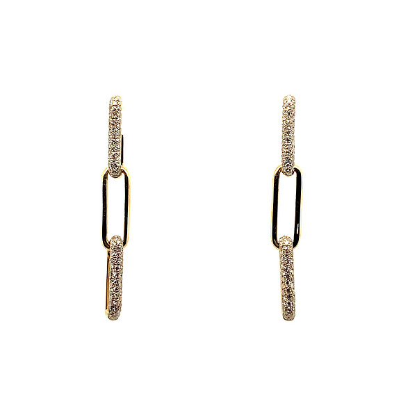 Diamond Paperclip Earrings