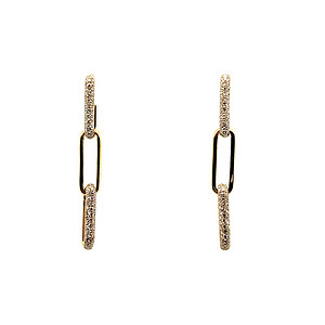 Diamond Paperclip Earrings