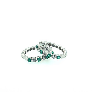 Emerald and Diamond Hoop Earrings