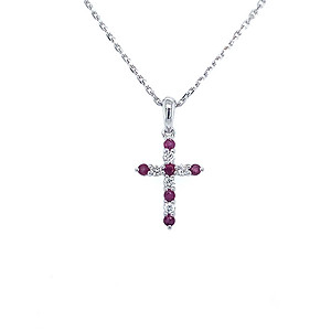 Ruby and diamond shop cross necklace
