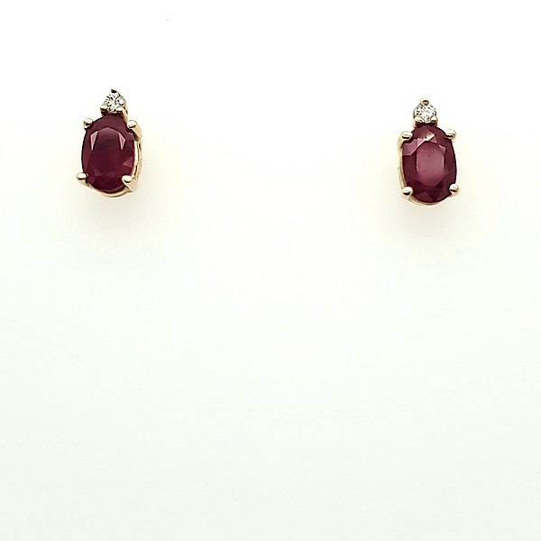 Ruby and Diamond Stud Earrings