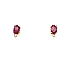 Ruby and Diamond Stud Earrings