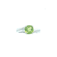 Peridot and Diamond Ring