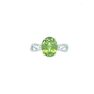 Peridot and Diamond Ring